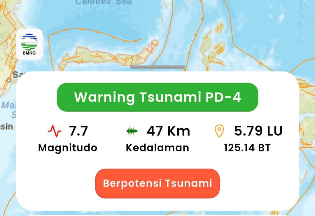 Peringatan Dini Tsunami oleh BMKG pagi tadi