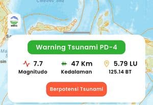 Peringatan Dini Tsunami oleh BMKG pagi tadi