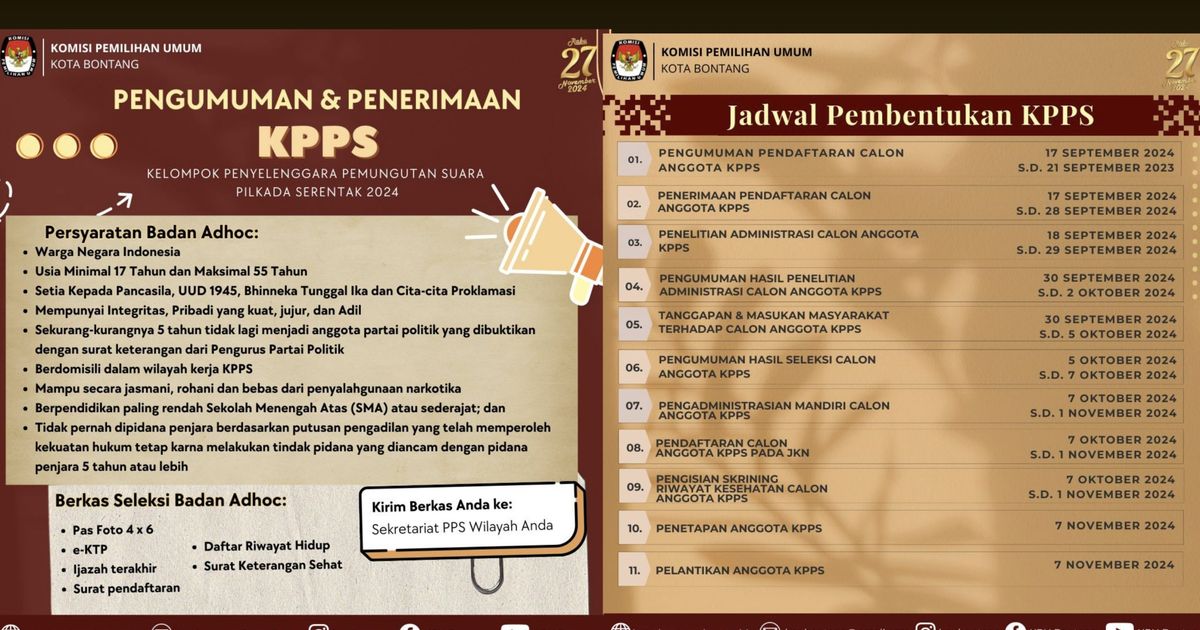 KPU Kota Bontang Umumkan Jadwal Pembentukan KPPS | Katakaltim.com ...