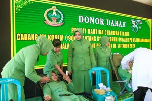 Donor darah Persit Kartika Chandra Kirana Kodim Bontang Rayakan HUT Ke-78 (Dok:katakaltim)