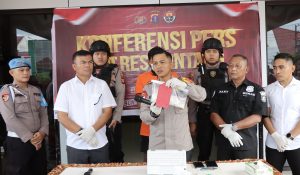 Pers rilis Polres Bontang terkait penangkapan pengedar narkoba di kawasan Lok Tuan (aset: humas Polres Bontang)