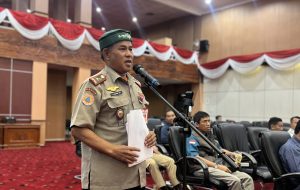 Kepala BPDB Kota Bontang, Usman dalam rapat konsultasi publik terkait Rancangan Peraturan Daerah (Raperda) Kota Bontang tentang Penghormatan, Perlindungan, dan Pemenuhan Hak Penyandang Disabilitas (aset: katakaltim.com)