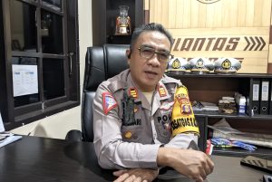 Kasat Lantas Polres Bontang, AKP MD Djauhari saat ditemui di ruangannya, Jumat 20 September 2024 (aset: galang/katakaltim)