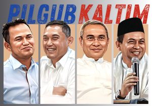 Ilustrasi bapaslon kepala daerah Kalimantan Timur Rudy-Seno dan Isran-Hadi (aset: Wahid/katakaltim)