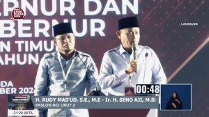 Seno Aji saat menanggapi respons Hadi Mulyadi soal pengangguran (aset: sa/TVRI Kaltim)