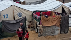 Tenda-tenda di Gaza pasca dilanda banjir (aset: INH)