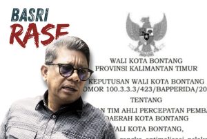 Basri Rase dan SK-nya soal Tim Ahli Percepatan Pembangunan Daerah Kota Bontang (aset: kolase/agu/katakaltim.com)