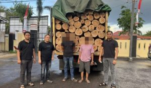 Satuan Reserse Kriminal (Sat Reskrim) Polres Paser ungkap dua kasus tindak pidana illegal logging di wilayah Kecamatan Batu Sopang dan Muara Komam, Kabupaten Paser, Sabtu 14 Desember. (dok: Humas Polres Paser)