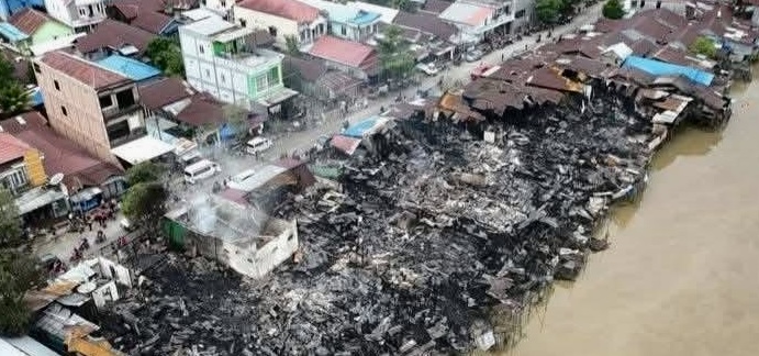 Kebakaran di kawasan Jalan Milono (dok: ist/katakaltim)