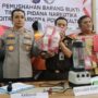 Ditreskob Polda Kaltim memusnahakan sebanyak barang bukti narkotika berupa 488,9 gram sabu dan 157 butir pil ekstasi. Kamis 6 Februari 2025. (Dok: hlm/katakaltim)