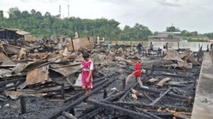 Potret pasca kebakaran di Jalan Milono, Tanjung Redeb, Kabupaten Berau (dok: asrin/katakaltim)