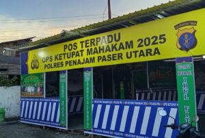 Pos Terpadu OPS Ketupat Mahakam 2025 Polres PPU. (dok: darmawan/katakaltim)