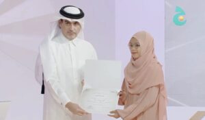 Alfia Rahmah mengukir prestasi di MTQ Internasional Tijan Annur Qatar Ajang Musabaqah Tilawatil Qur'an (MTQ) Internasional Tijan Annur Qatar. (Dok: pemprovkaltim)