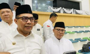 Wali Kota Samarinda, Andi Harun didampingi Wakil Wali Kota Samarinda, Saefuddin Zuhri saat ditemui awak media pada Senin 3 Maret 2025 (dok: ali/katakaltim)