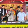Polres Bontang gelar konferensi pers di Mako Polres Bontang, Rabu 7 Mei 2025 (dok: salsabila/katakaltim)