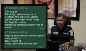 Hasil SS pesan berantai berisi informasi penyerangan di Samarinda Seberang (dok: Ali/katakaltim)