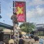 Satuan Polisi Pamong Praja (Satpol PP) Kota Balikpapan saat melakukan penertiban iklan dan reklame rokok di kawasan Jalan Sungai Ampal, Balikpapan Tengah, Rabu (15/5/2025). (Dok: hlm/katakaltim)