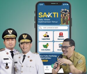 Aplikasi satu akses Kalimantan Timur atau SAKTI. Layanan digital di Kaltim. (Dok: kolase/pemprovkaltim)