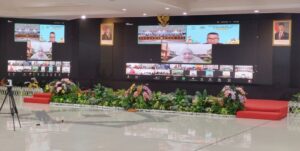 Evaluasi Kota Layak Anak (KLA) Tahun 2025 secara Hybrid, di Aula Balaikota Balikpapan, Kamis (12/6/2025). (Dok: han/katakaltim)