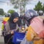 Rohis Bontang Community menggelar aksi seruan kemerdekaan untuk rakyat Palestina dirangkai dengan galang dana (dok: agu/katakaltim)