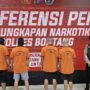 Polres Bontang gelar konferensi pers pengungkapan kasus narkoba, Senin 23 Juni 2025 di Mako Polres Bontang (dok: Salsabila/katakaltim)