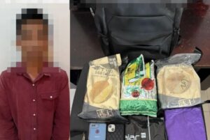 Tersangka dan barang bukti narkoba yang diamankan Polda Kaltim (dok: han/kolase/katakaltim)